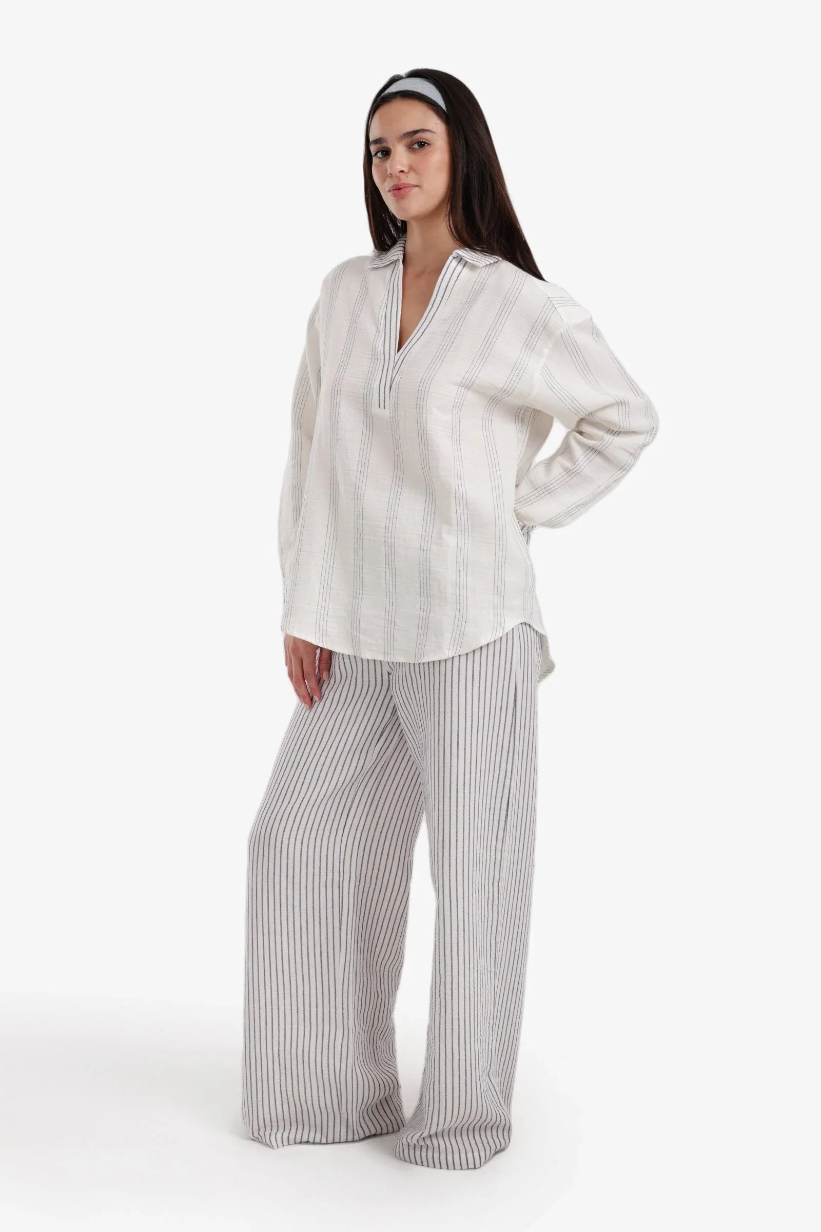 Carina - Relaxed Collared Pyjama Set 1