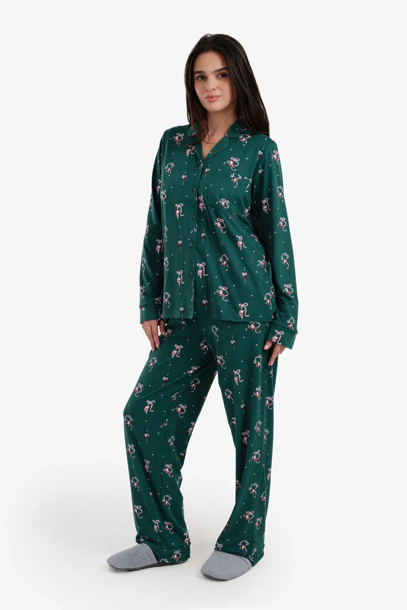 Carina - Classic Button-Down Pyjama Set 2