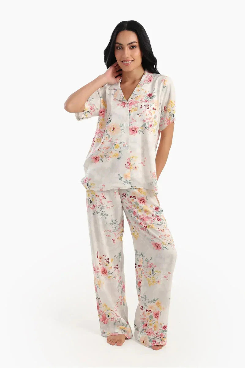 Carina - Short Sleeves Floral Pyjama Set 1