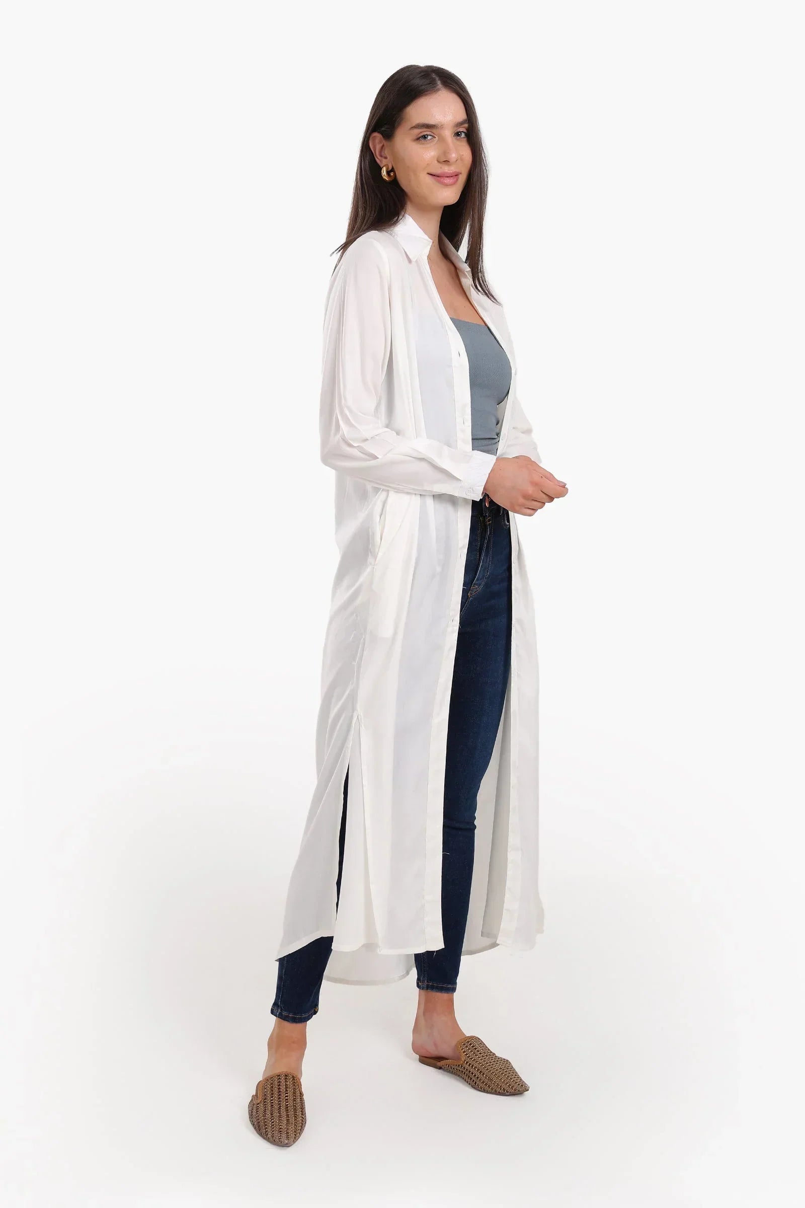 Clue - V-Collared Neck Shirt Dress 5