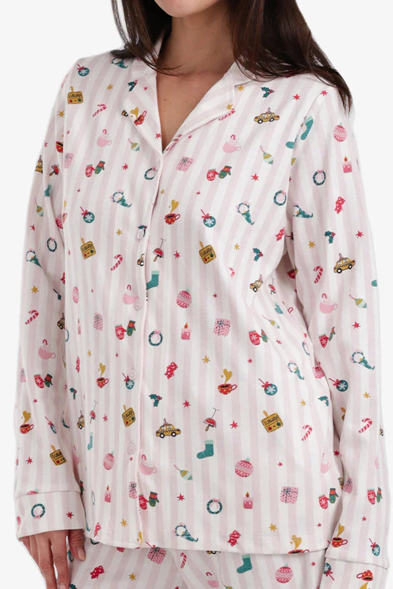 Carina - Festive Striped Pyjama Set 5