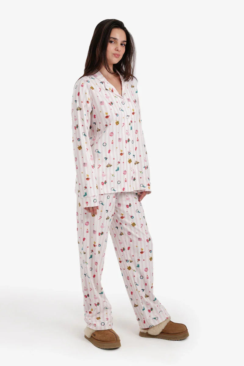 Carina - Festive Striped Pyjama Set 3