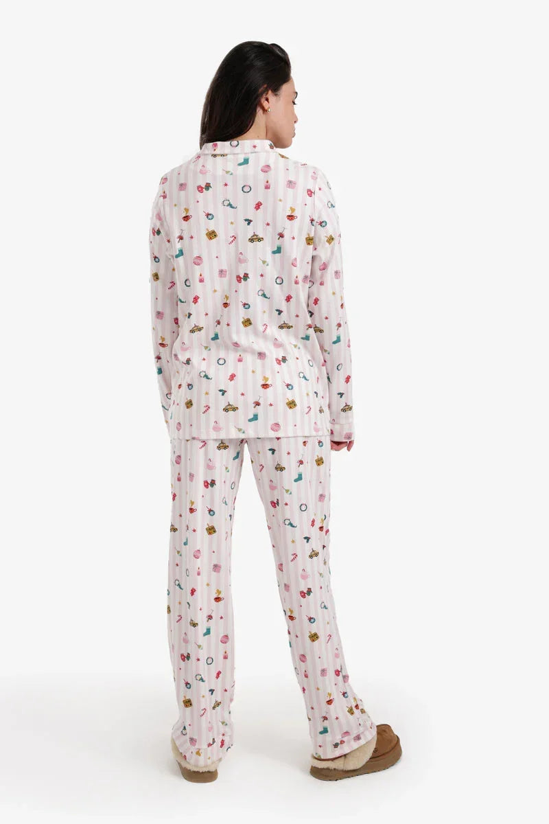 Carina - Festive Striped Pyjama Set 4