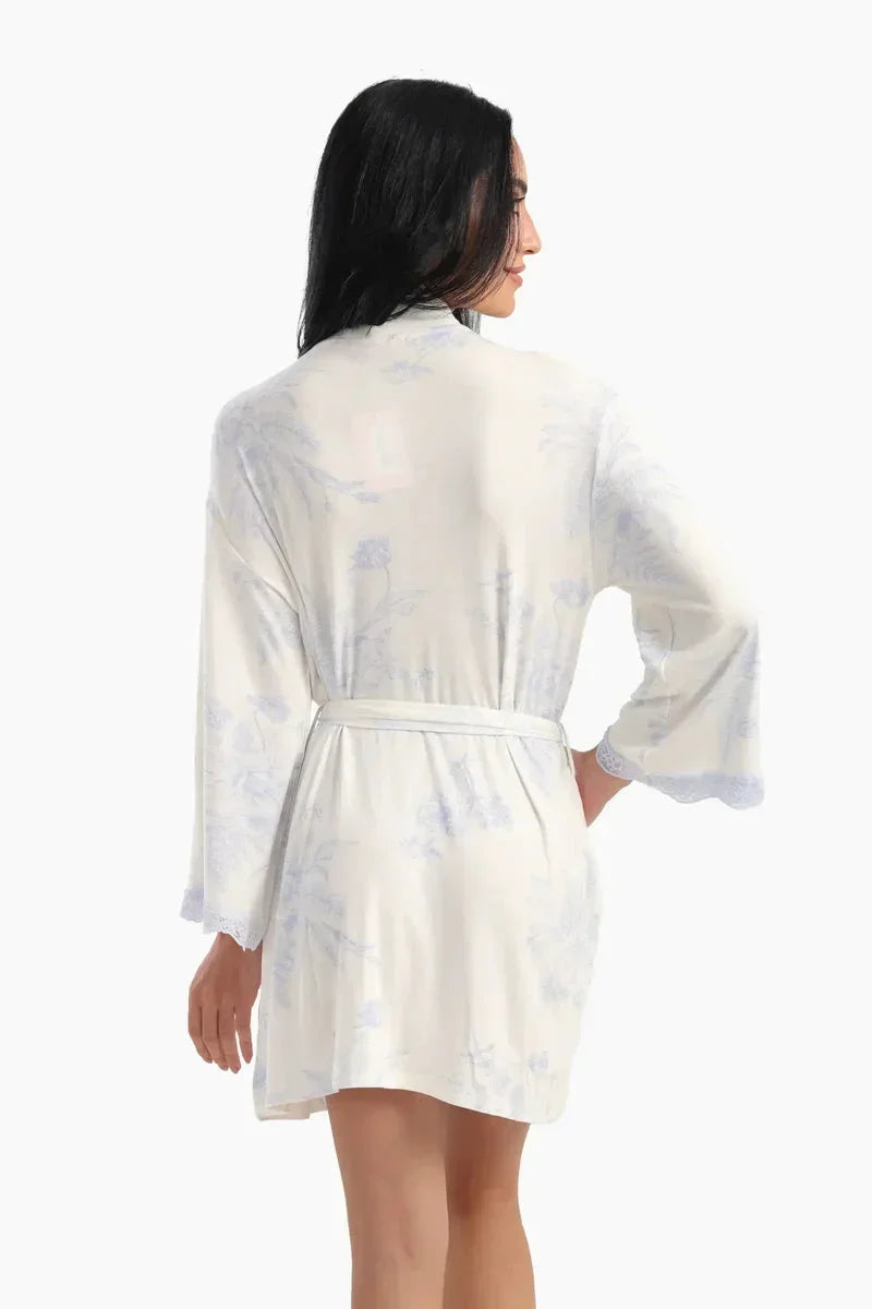 Printed Robe with Lace Details - Carina 4