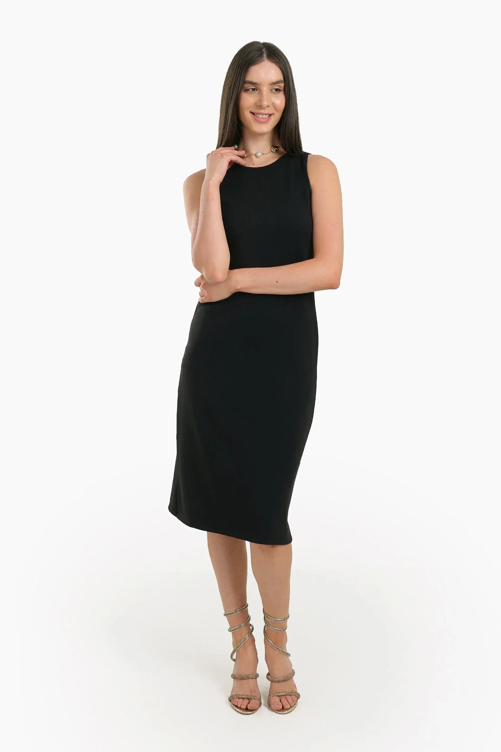 Clue - Black Ribbed Dress 1