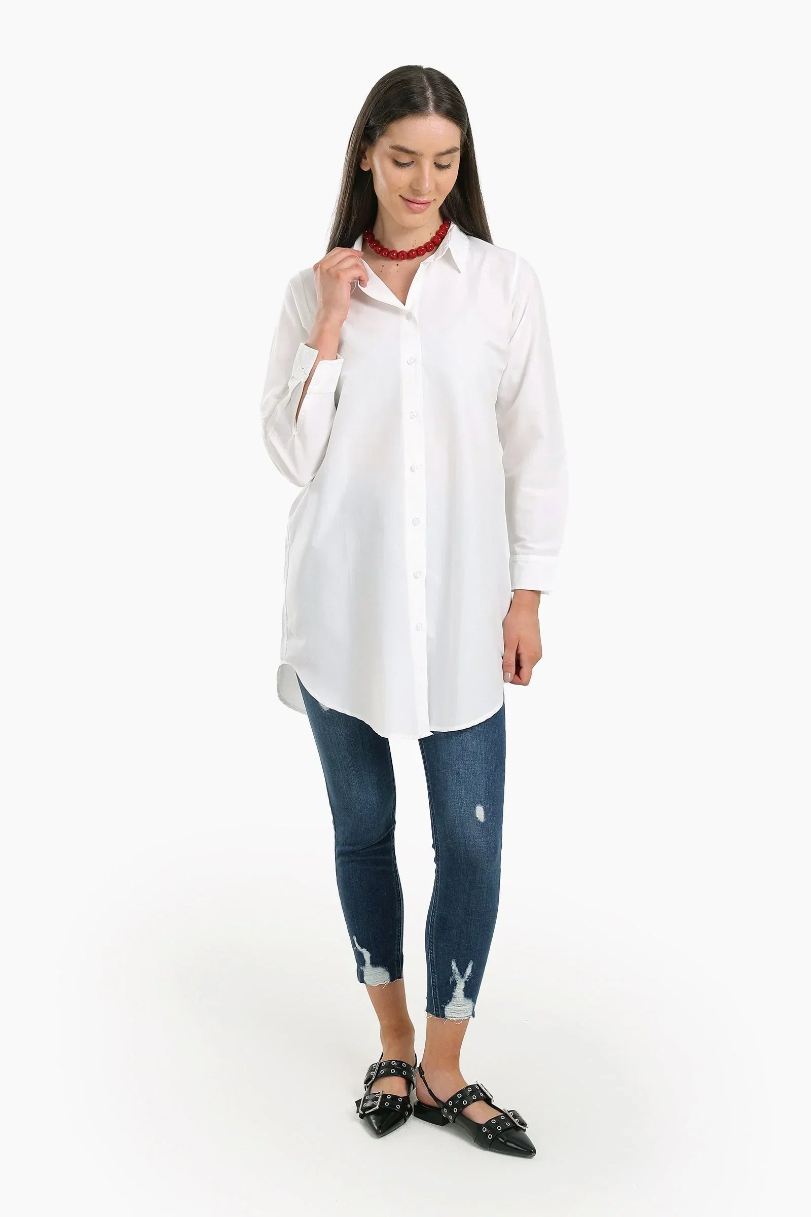Clue - Round Hem Long Shirt 11