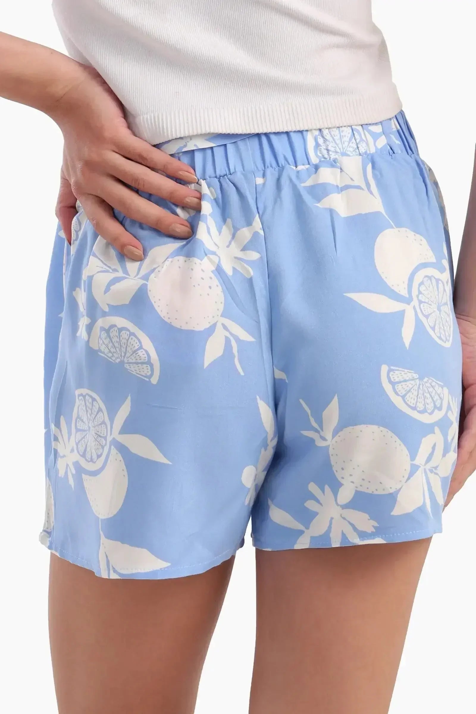 Carina - Blue Viscose Pyjama Shorts 2
