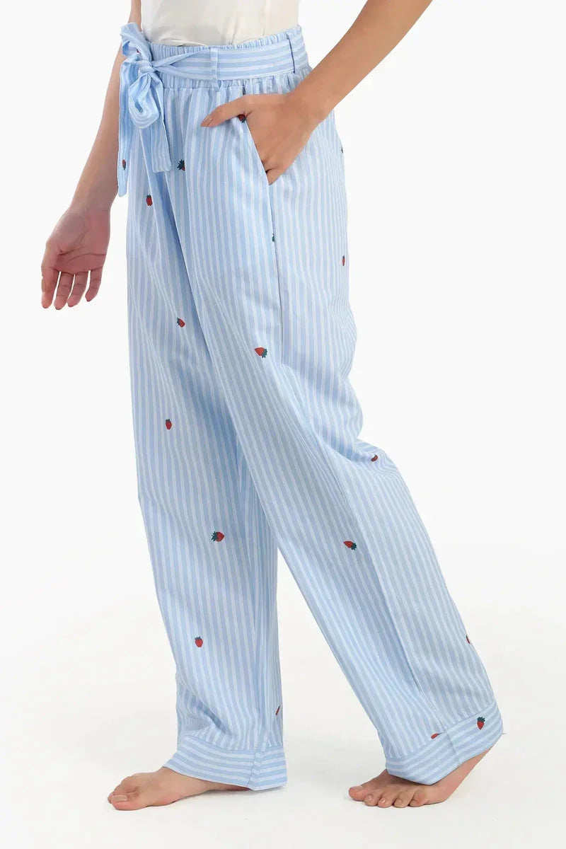 Carina - Striped Strawberry Printed Pyjama Pants 2