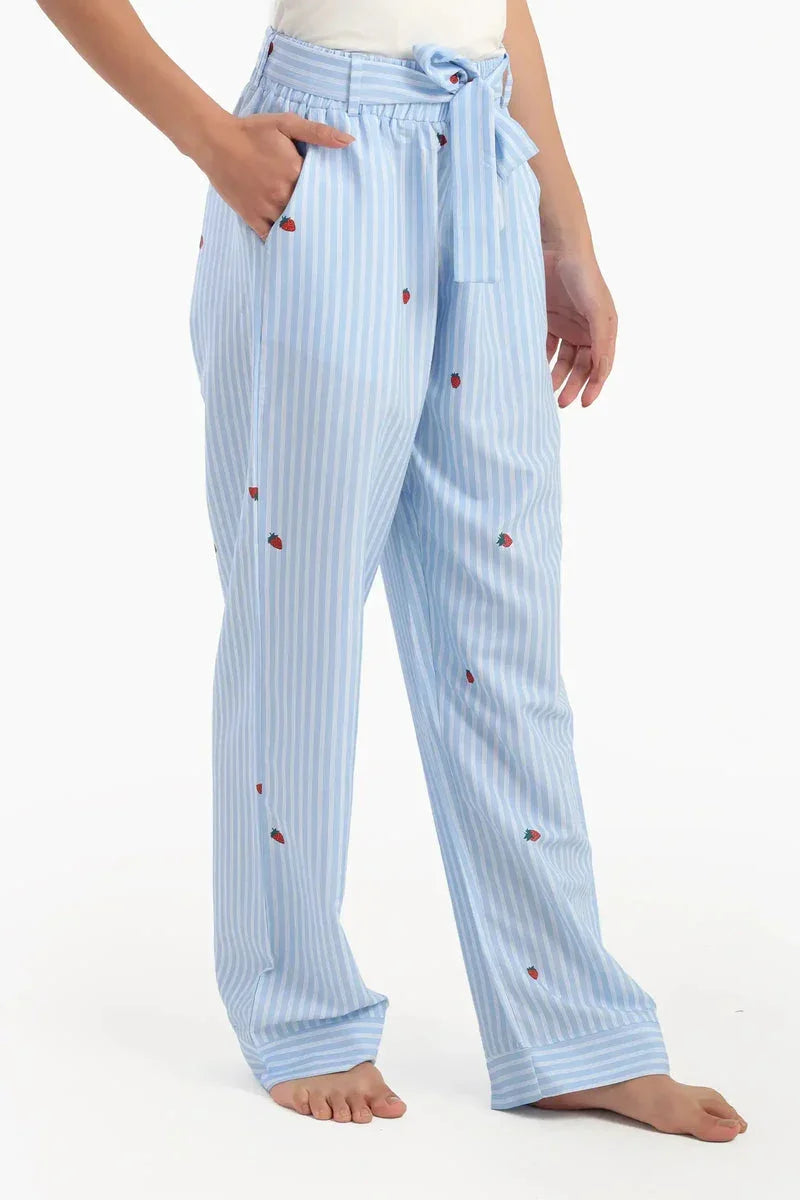 Carina - Striped Strawberry Printed Pyjama Pants 5