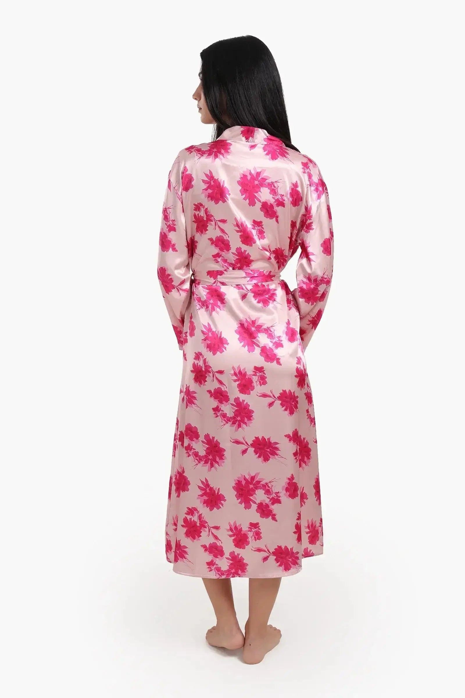 Carina - Floral Satin Robe 2
