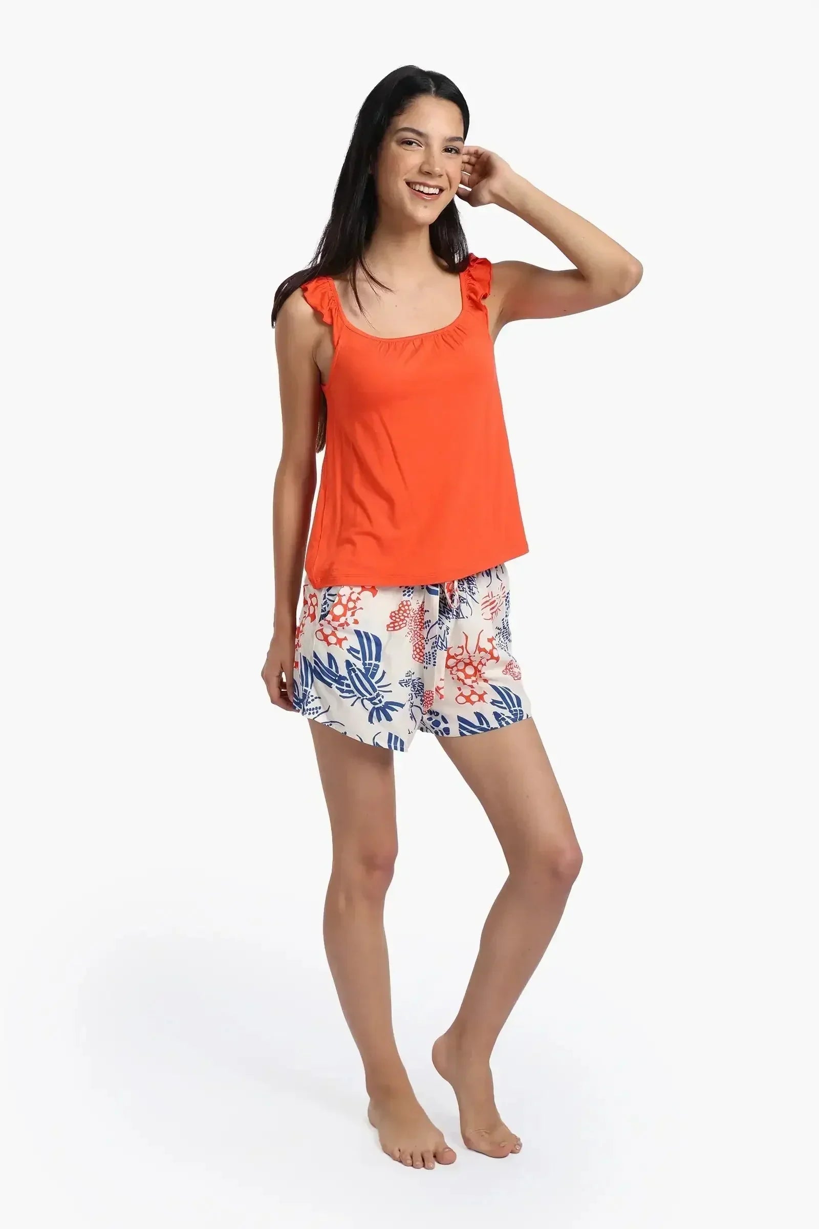 Carina - Pyjama Set with Ruffle Strap Detail 2