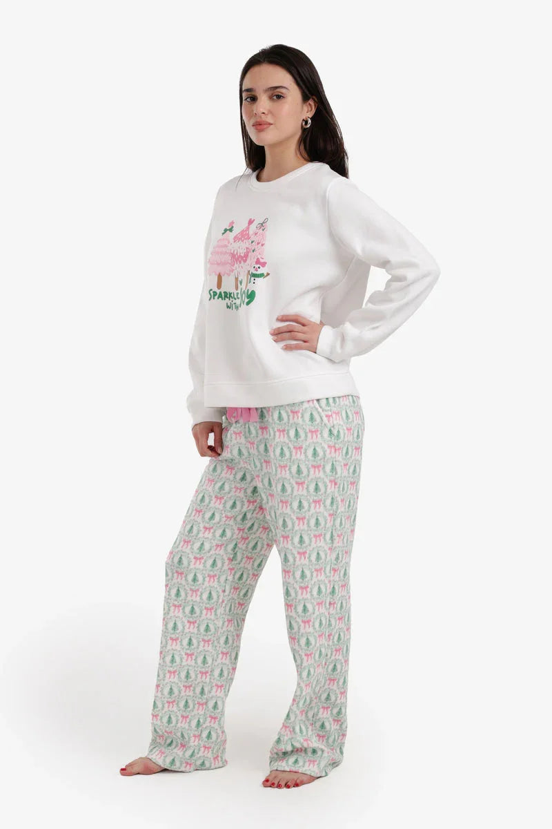 Carina - Crew Neck Christmas Pyjama Set 2