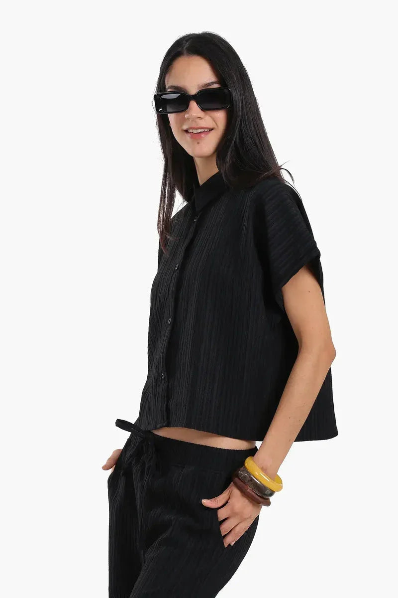 Carina - Textured Pattern Lounge Shirt 3