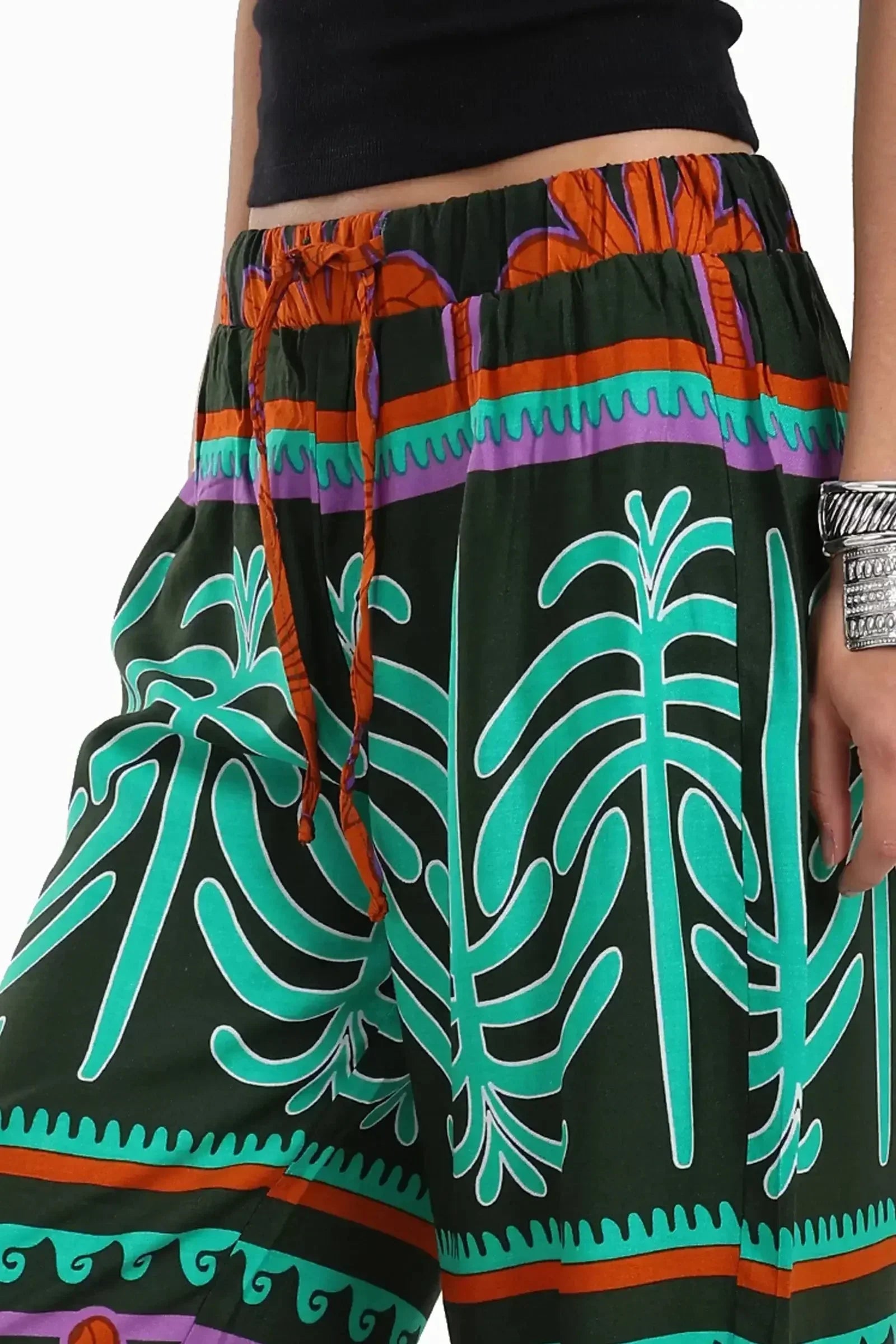 Carina - Colored Palm Print Pants 3