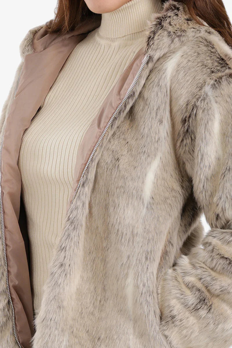 Carina - Hooded Fur Jacket 5