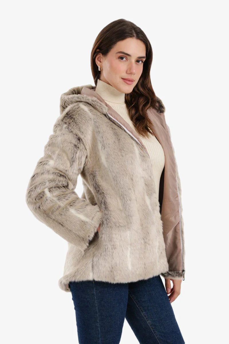 Carina - Hooded Fur Jacket 2