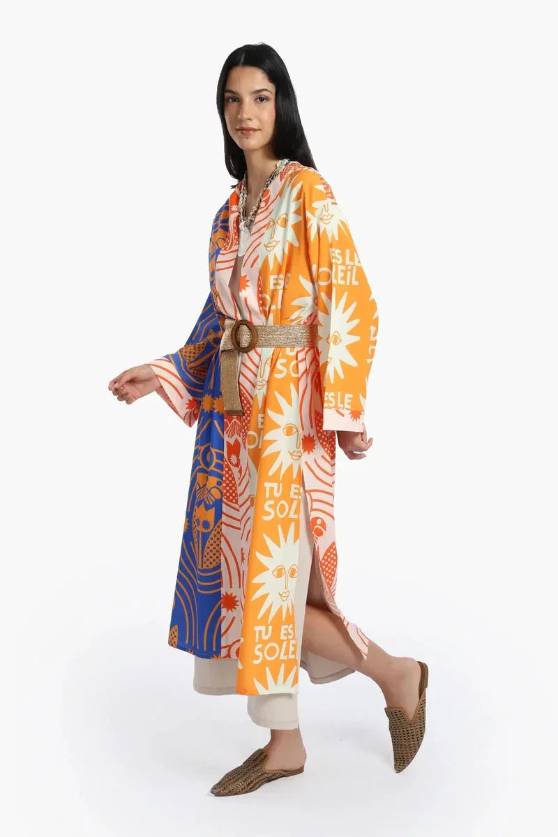 Carina - Sun-Printed Midi Kimono 4