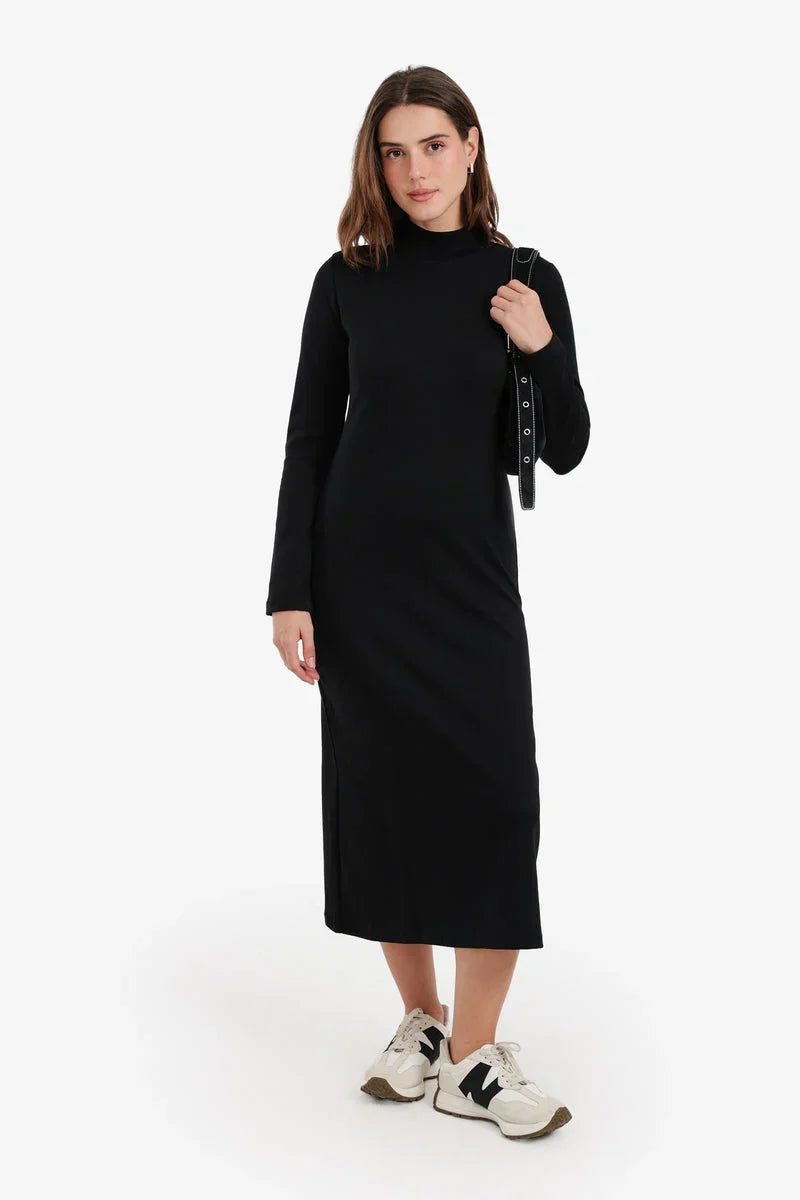 carina midi dress Mock Neck Midi Dress