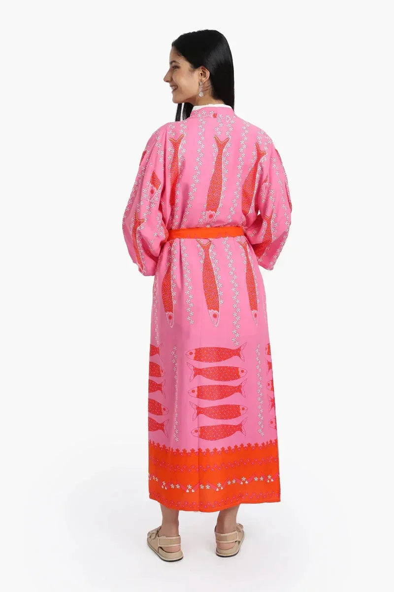 Fish Patterned Kimono - Carina 3