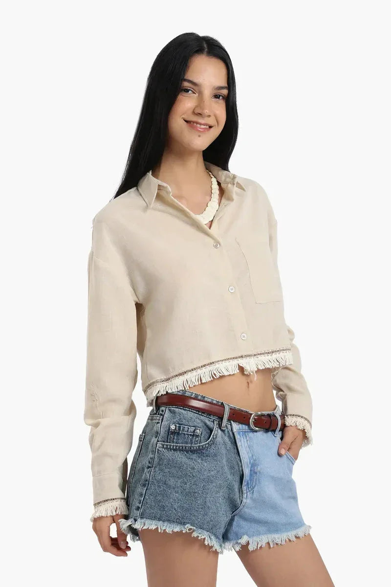 Carina - Shirt with White Fringes 4