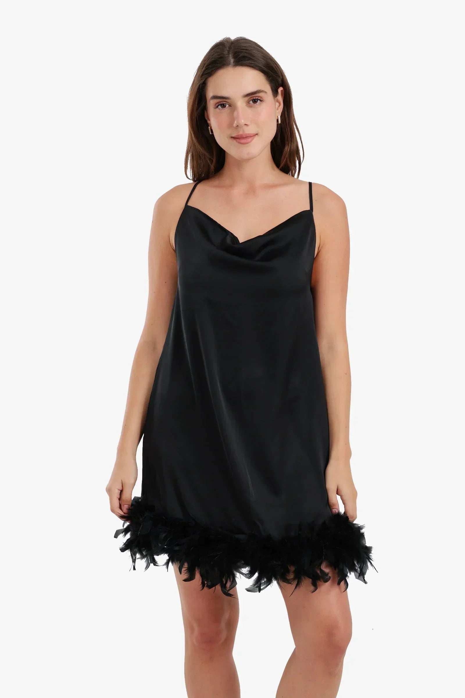 Carina - Feather Trimmed Nightgown Set 2