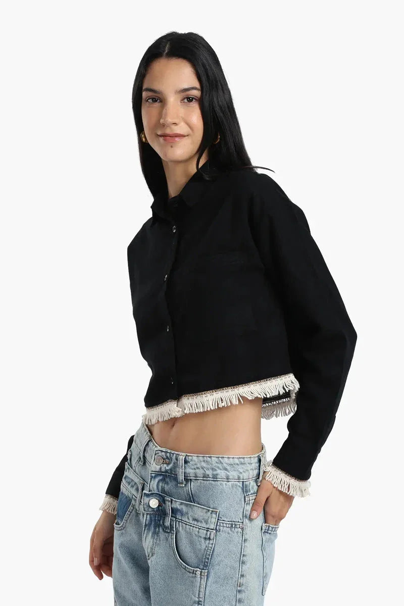 Carina - Shirt with White Fringes 1