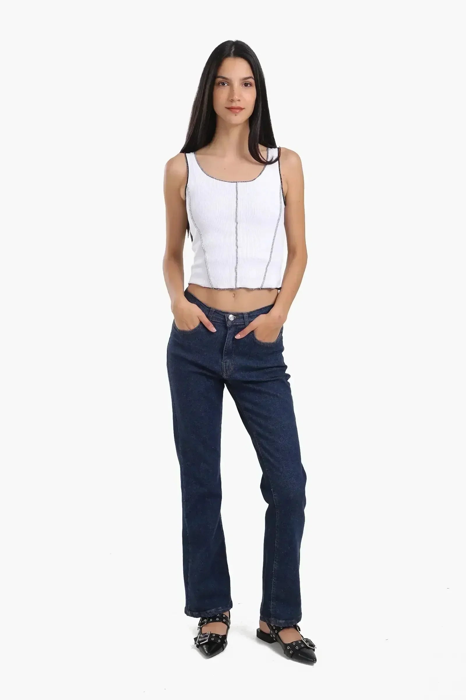 Carina - Contrast Stitch Detail Top 10