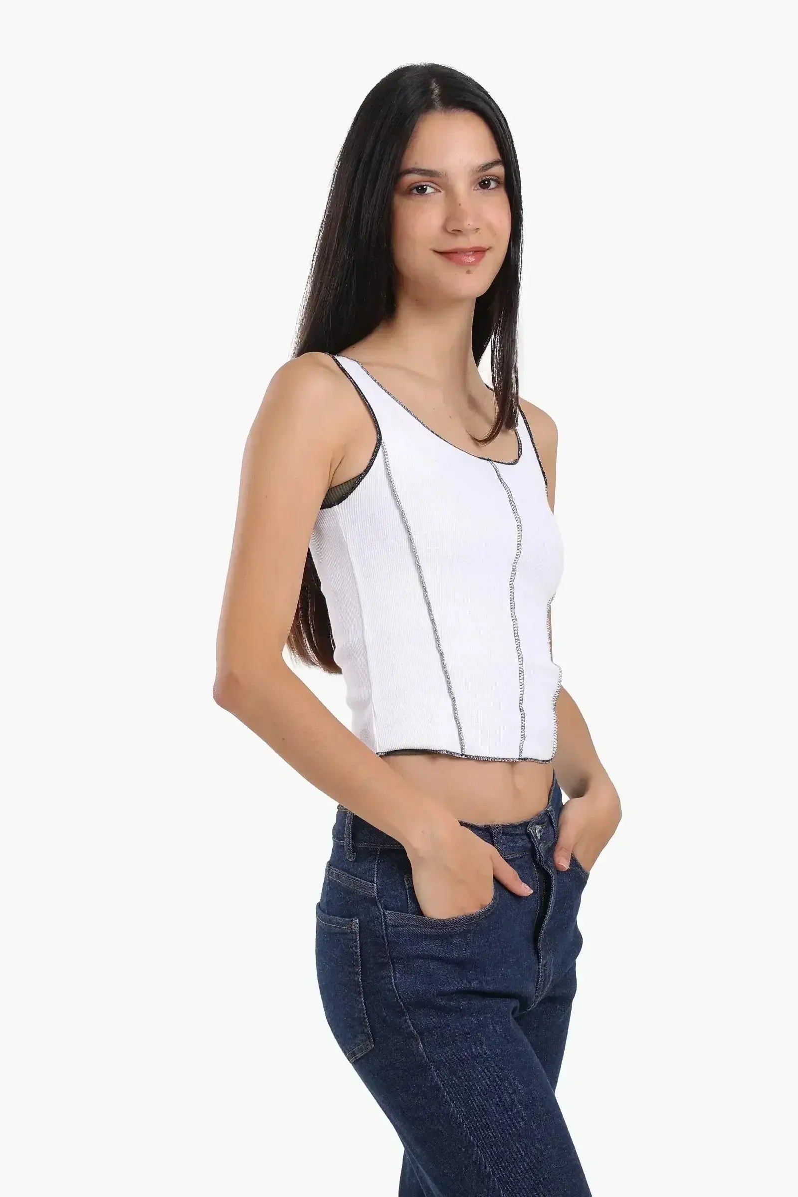 Carina - Contrast Stitch Detail Top 3