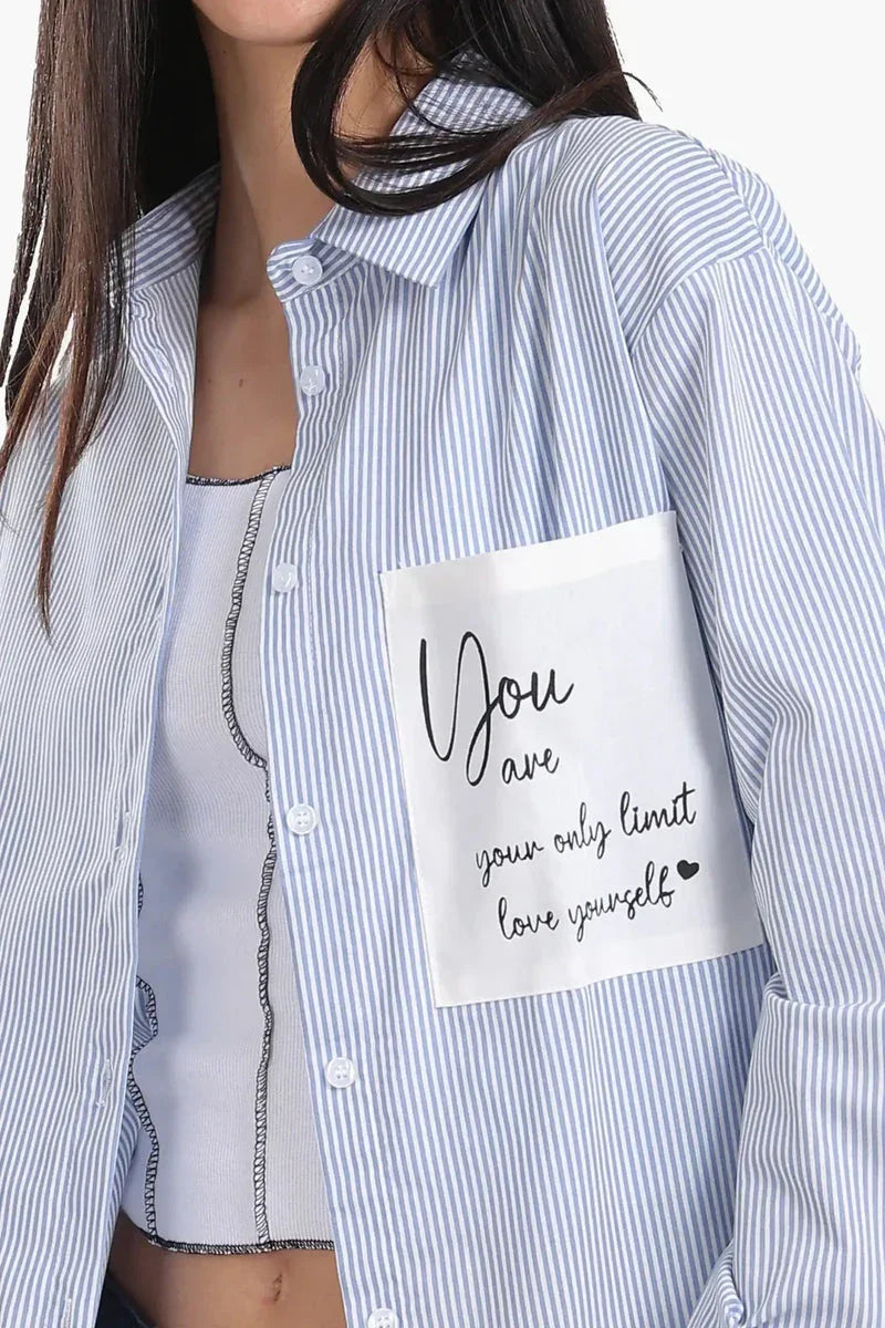Striped Shirt with Printed Pocket - Carina 5