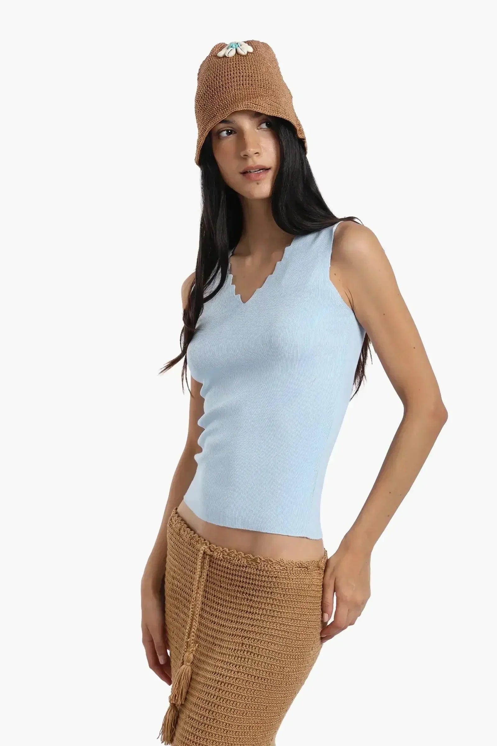 Carina - Seamless Zigzag V-Neck Top 8