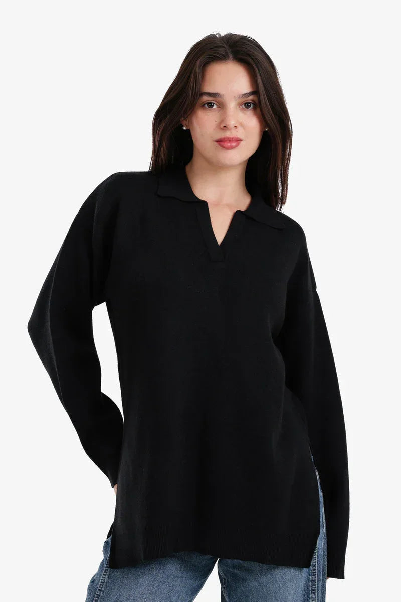 Relaxed Fit Side-Slit Pullover - Carina 3