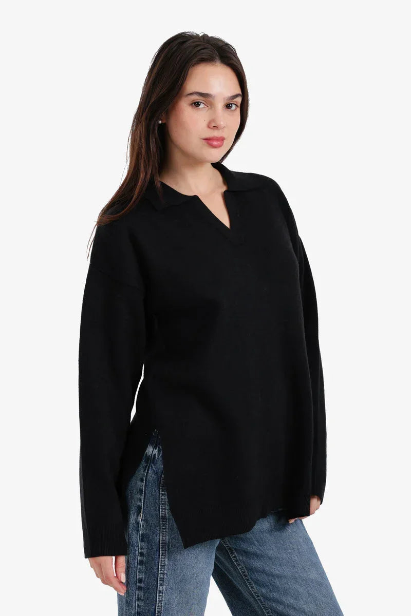 Relaxed Fit Side-Slit Pullover - Carina 4
