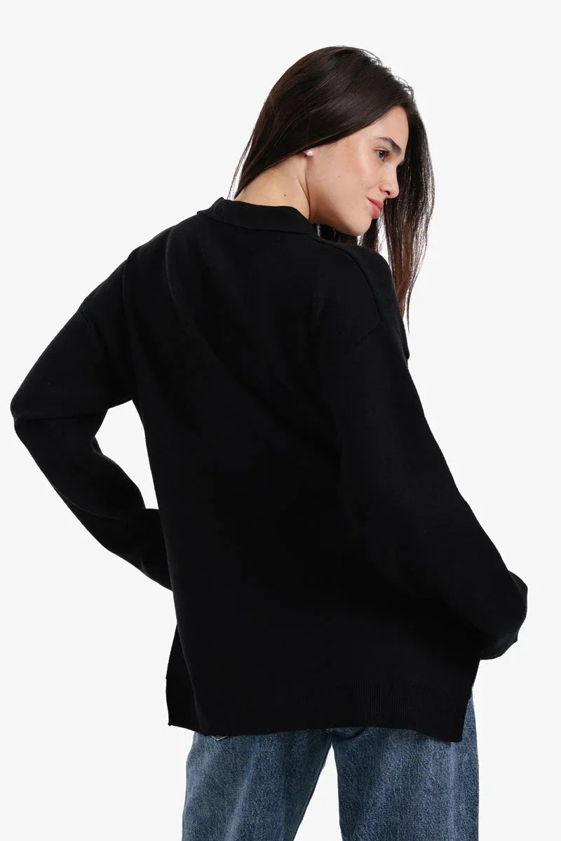 Relaxed Fit Side-Slit Pullover - Carina 10