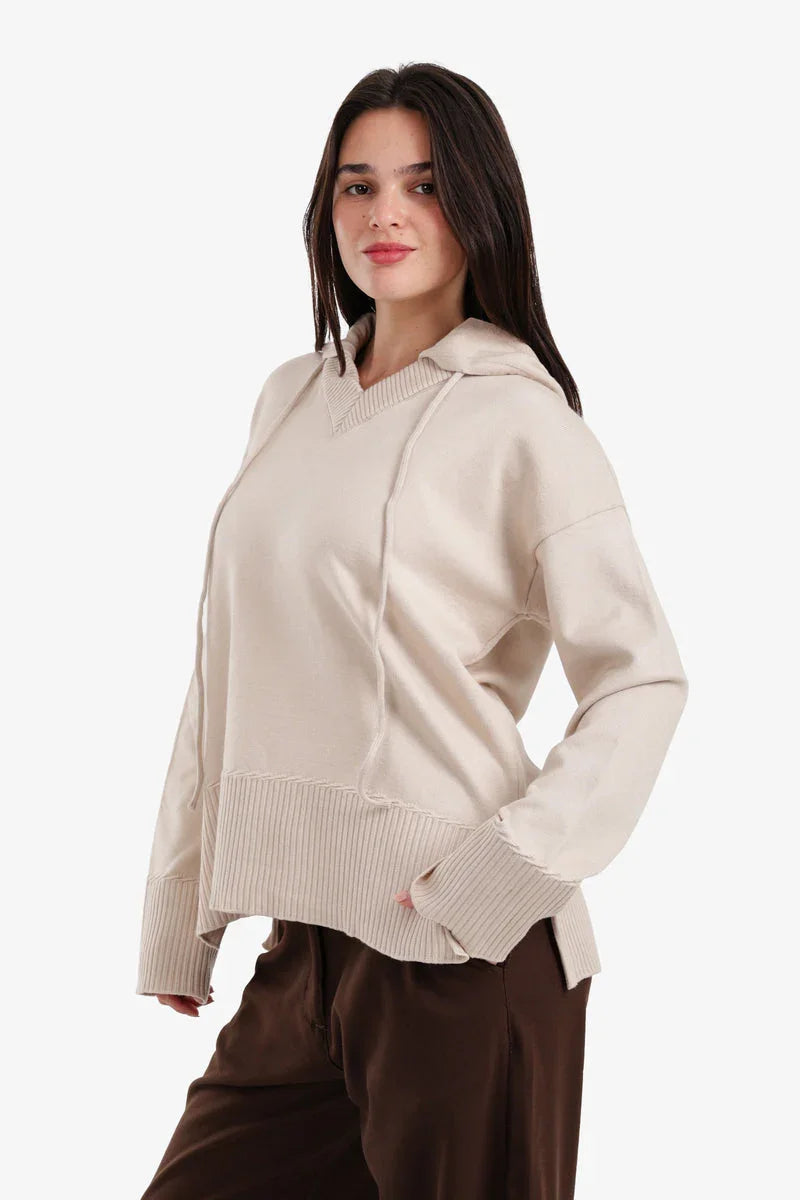 Carina - Ribbed V-Neck Lounge Hoodie 7