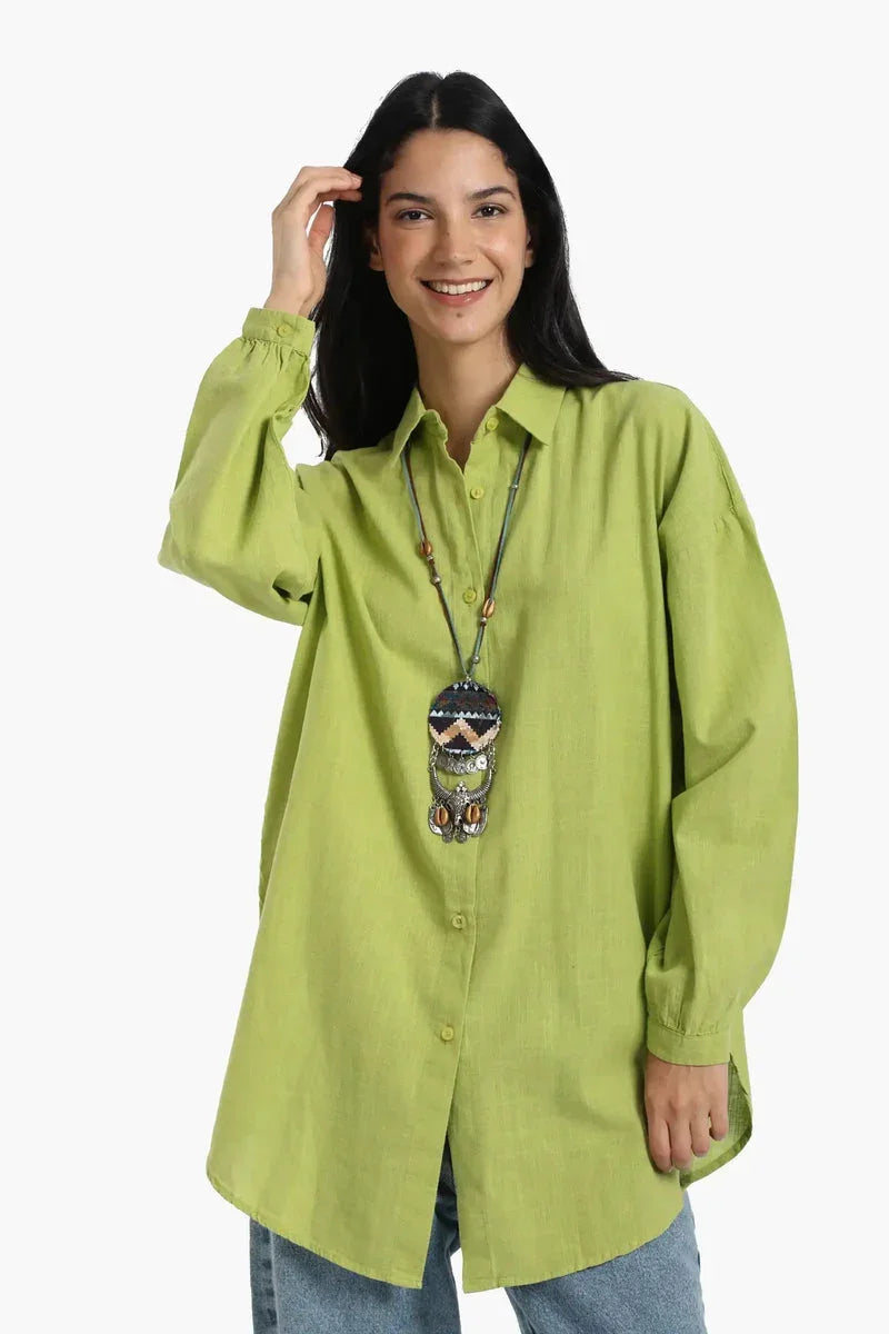 Carina - Linen Dropped Shoulder Shirt 1