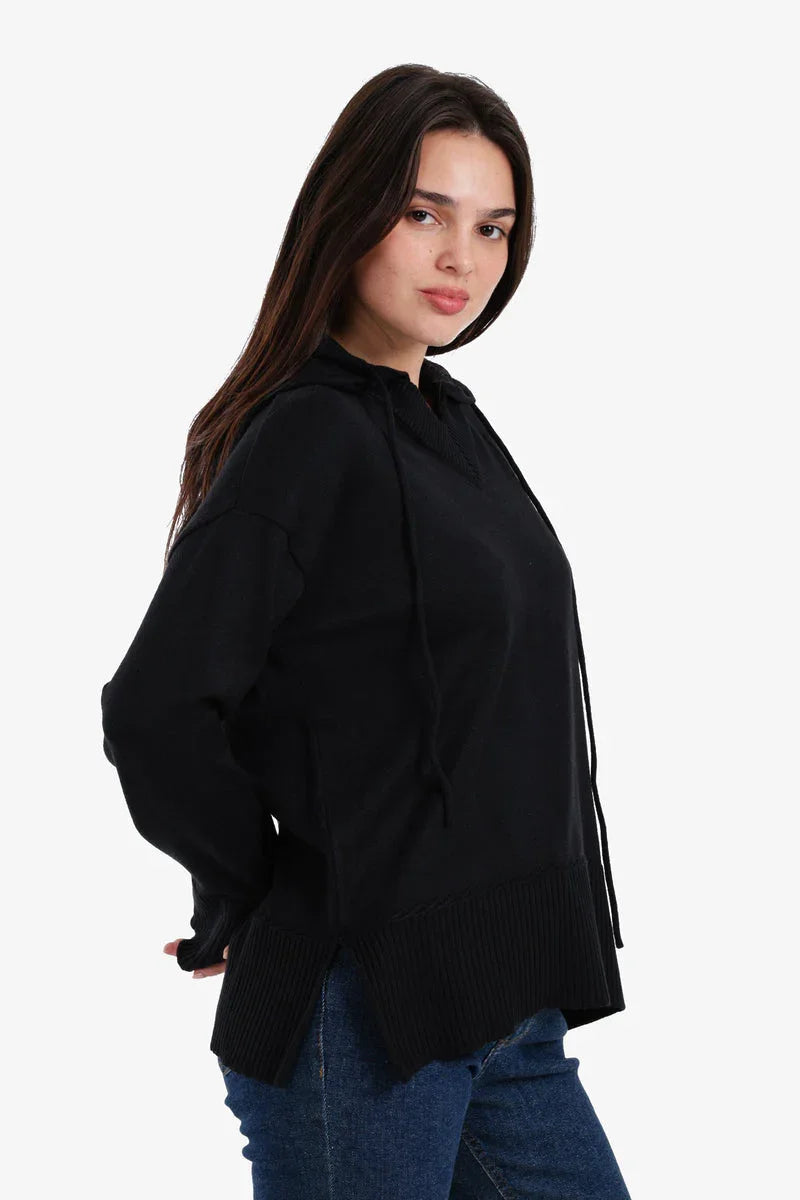 Carina - Ribbed V-Neck Lounge Hoodie 2