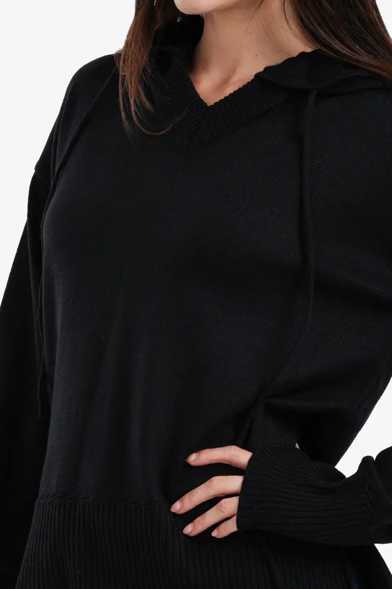 Carina - Ribbed V-Neck Lounge Hoodie 5