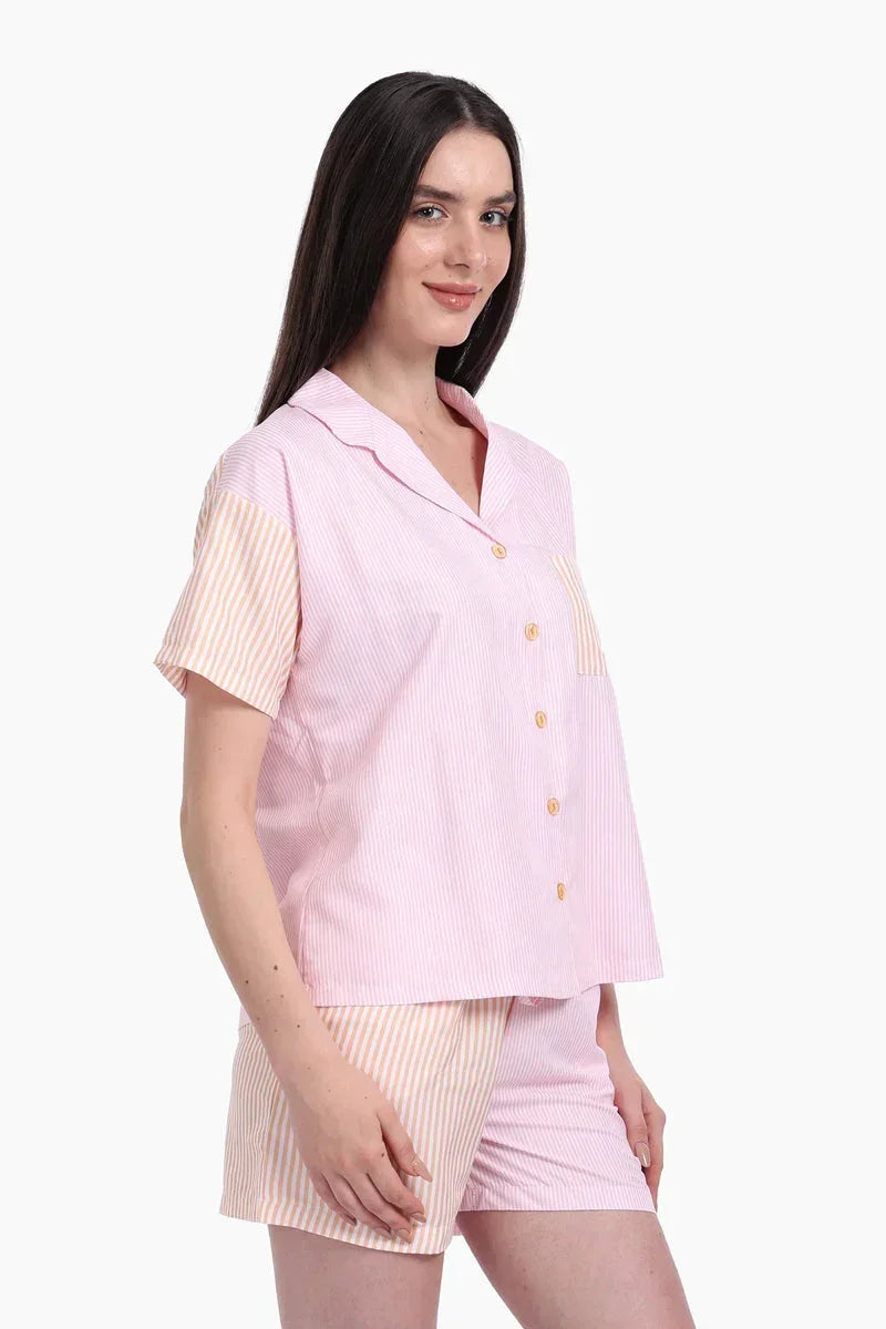 Striped Color Block Pyjama Set - Carina 1