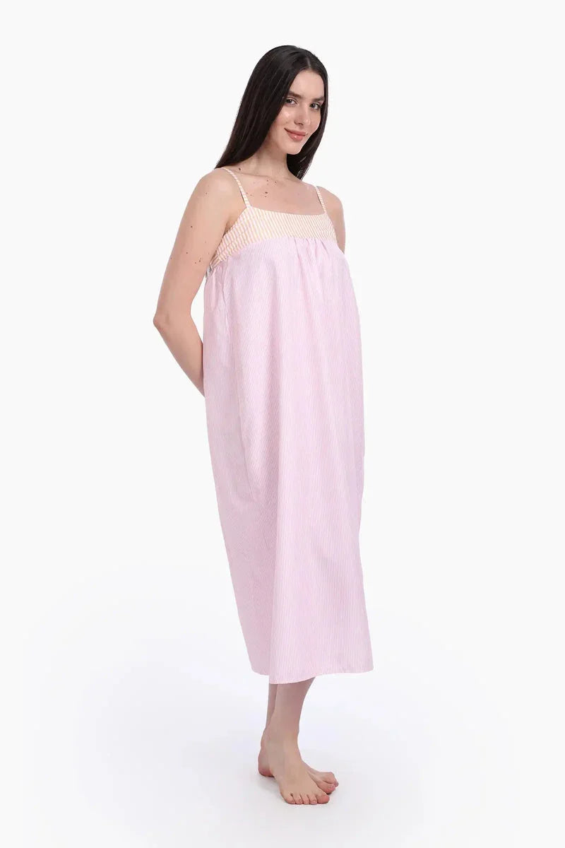 Carina - Striped Nightgown with Back Bow 5
