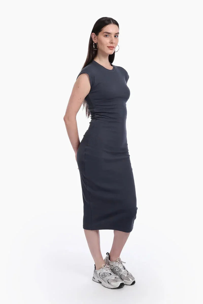 Carina - Ribbed Cotton Slim Fit Dress 4