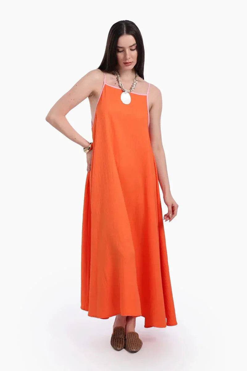 Carina - Orange Relaxed Fit Lounge Dress 1
