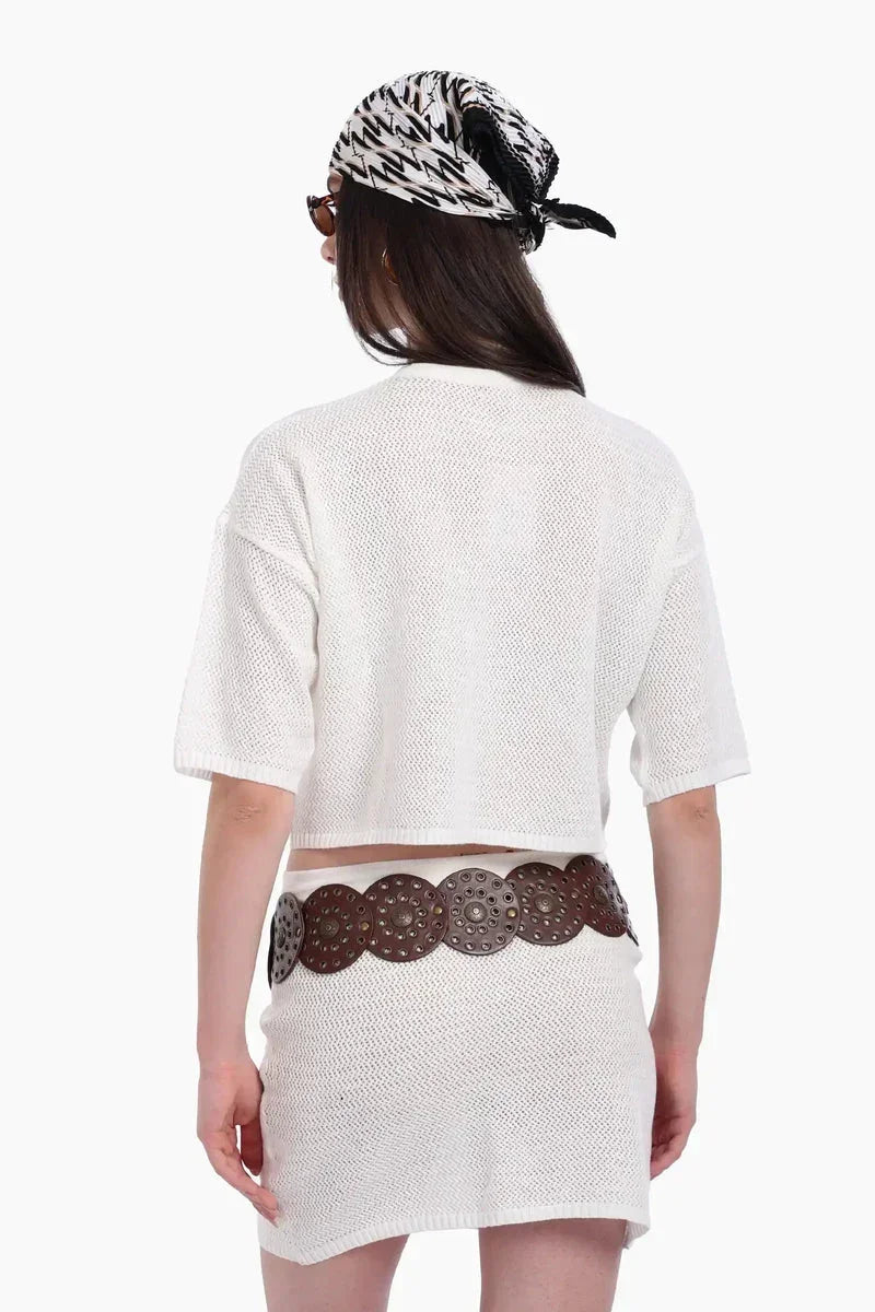 Knit Beach Crop Top & Skirt Set - Carina 7