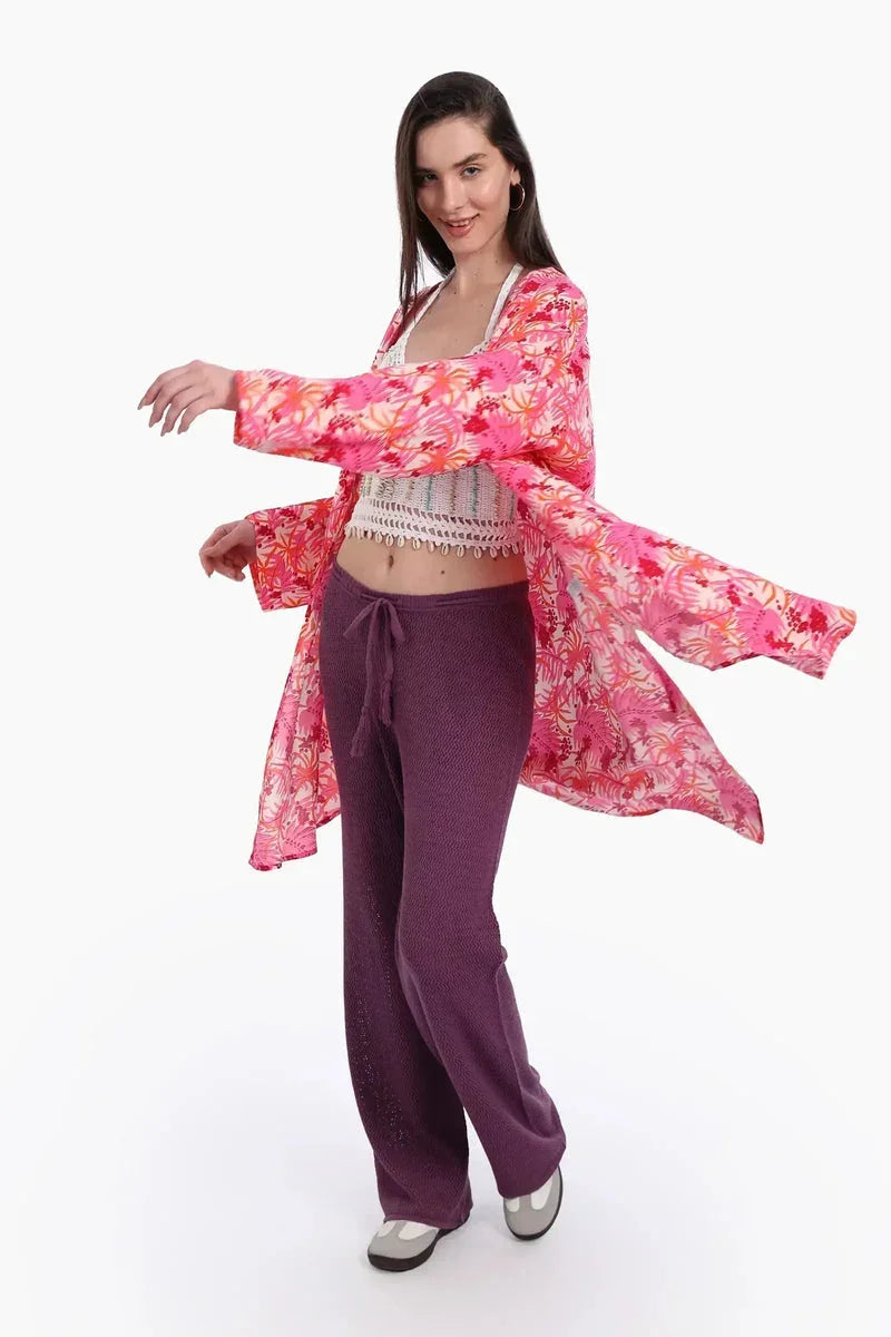 Round Hem Viscose Kimono - Carina 5