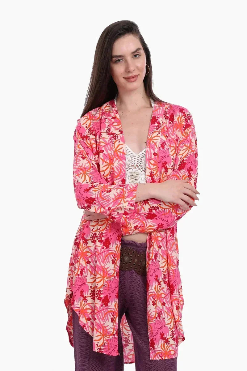 Round Hem Viscose Kimono - Carina 2