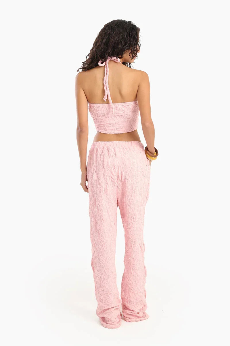 Carina - Ribbed Halter Neck Beach Set 6