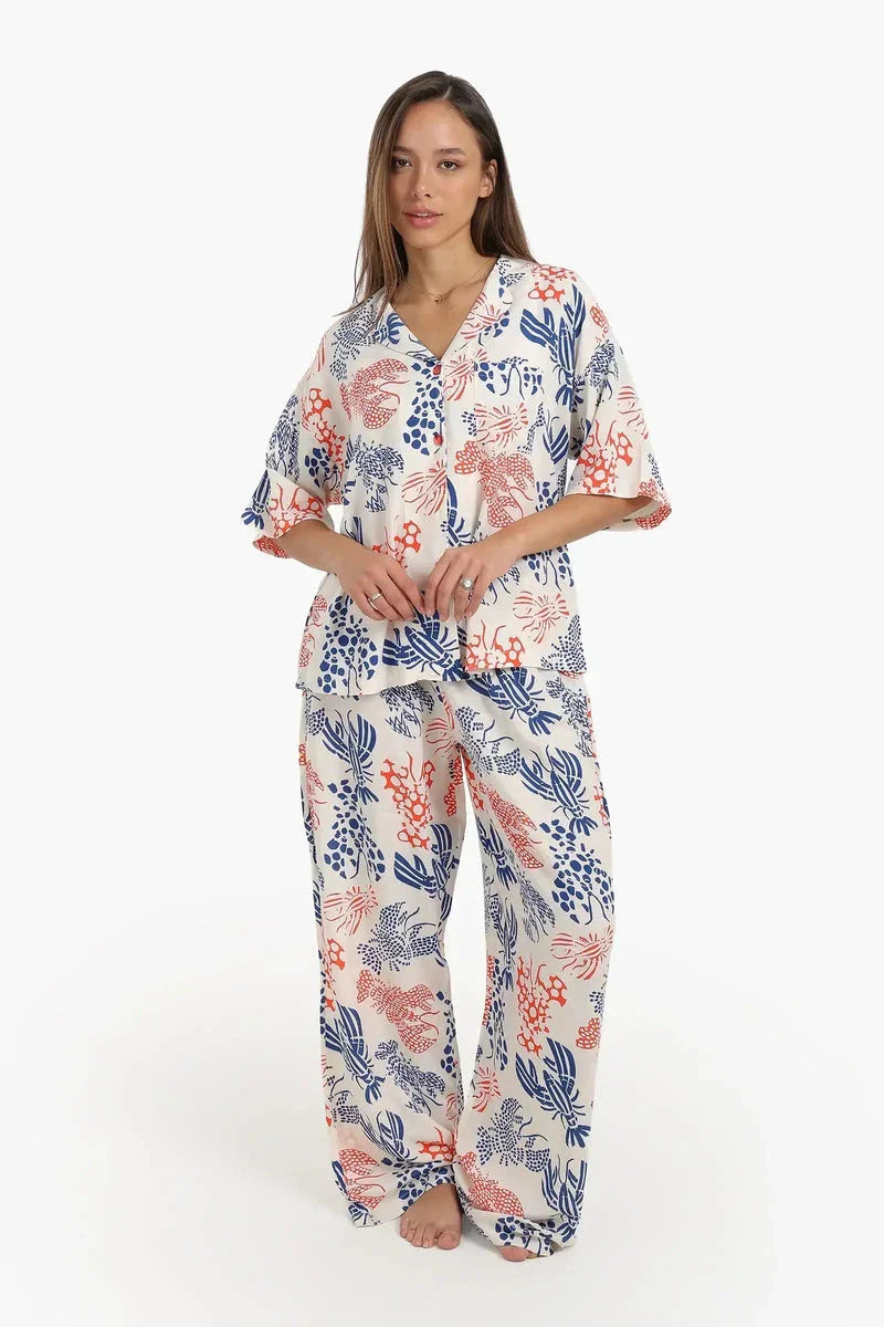 Carina - Short Sleeve Printed Pyjama Set 1