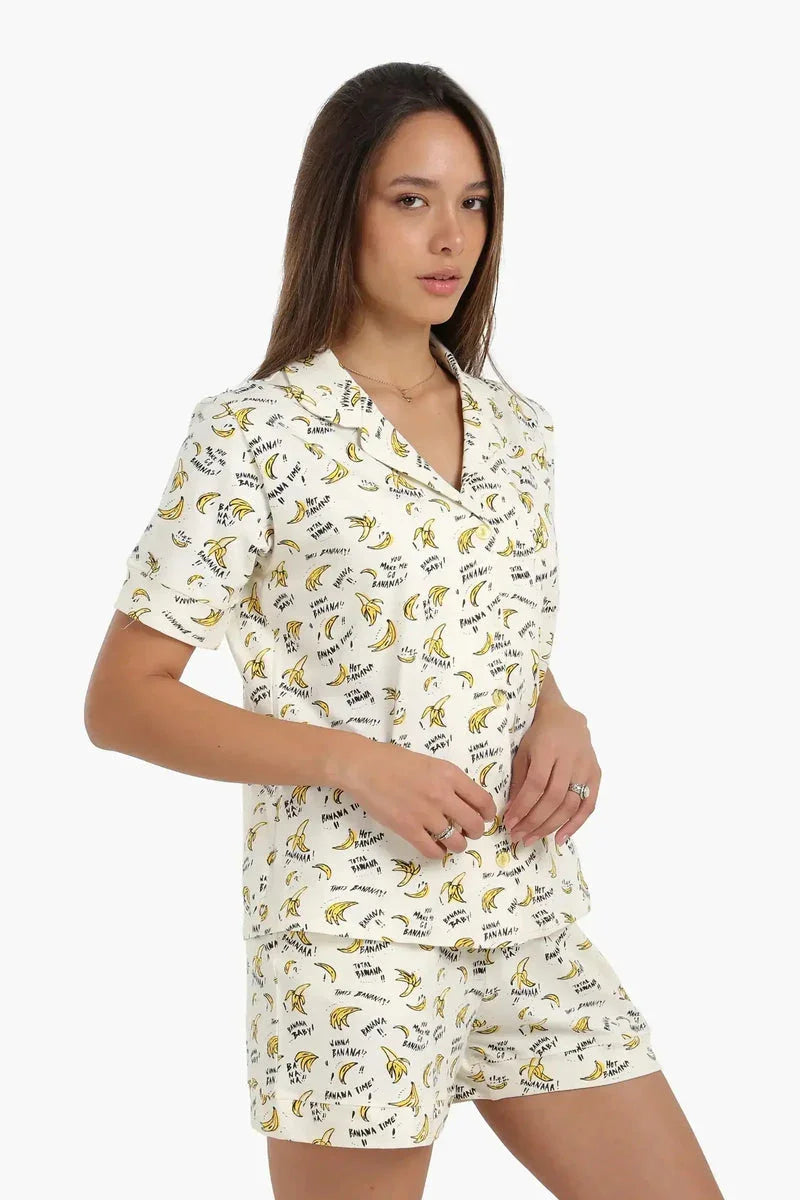 Carina - Bananas Print Pyjama Set 2