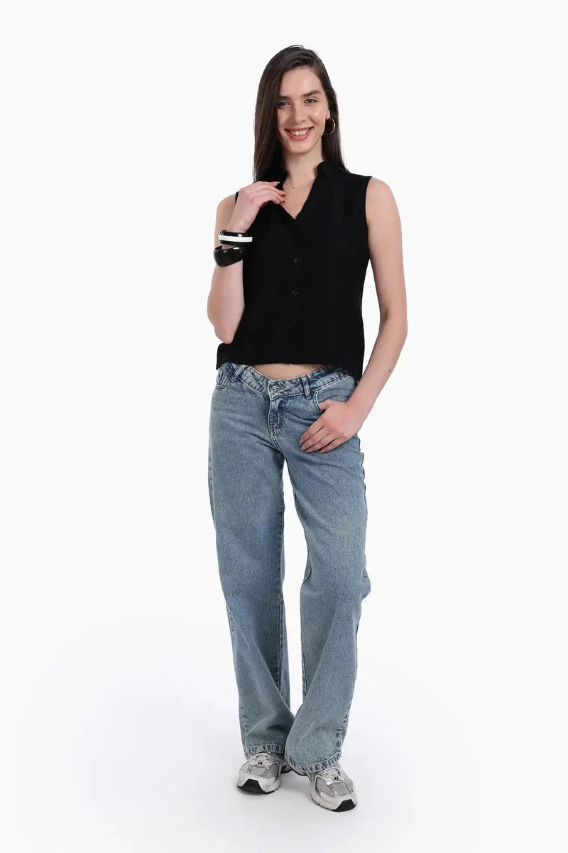 Carina - Collared Sleeveless Shirt 13