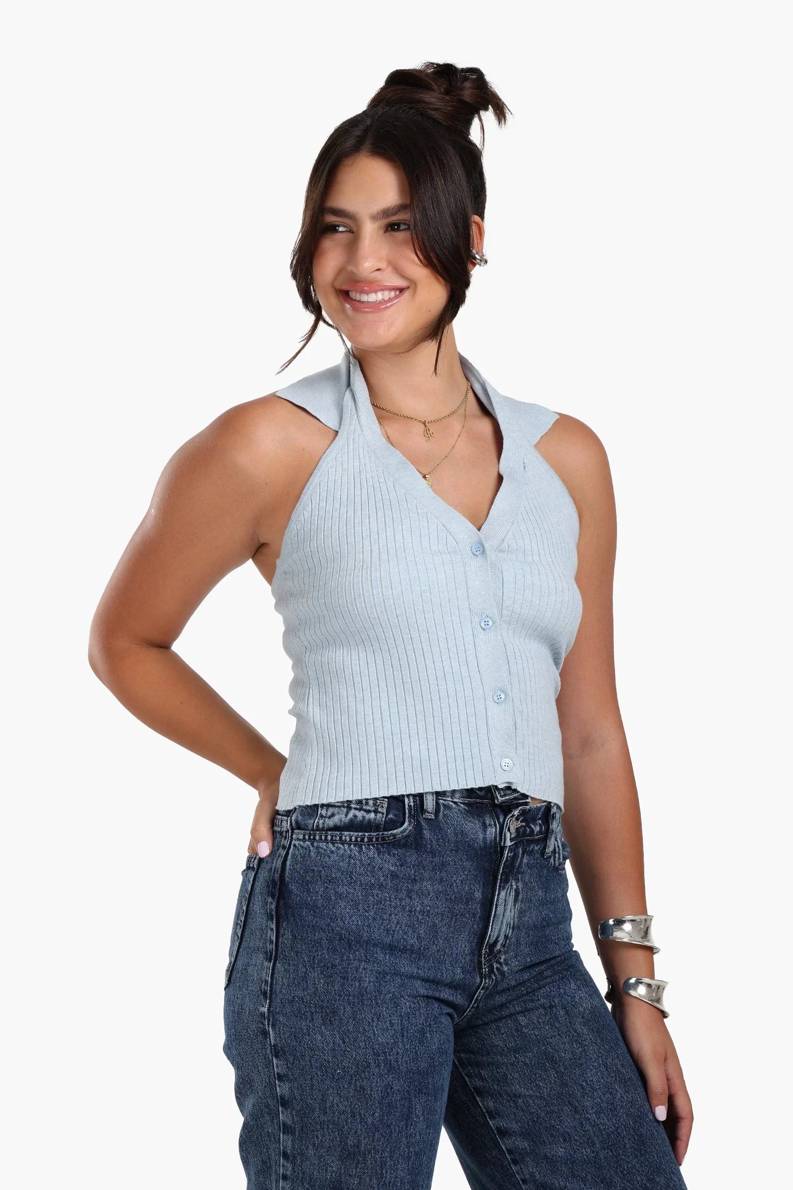 Clue - Ribbed V-Neck Top 3
