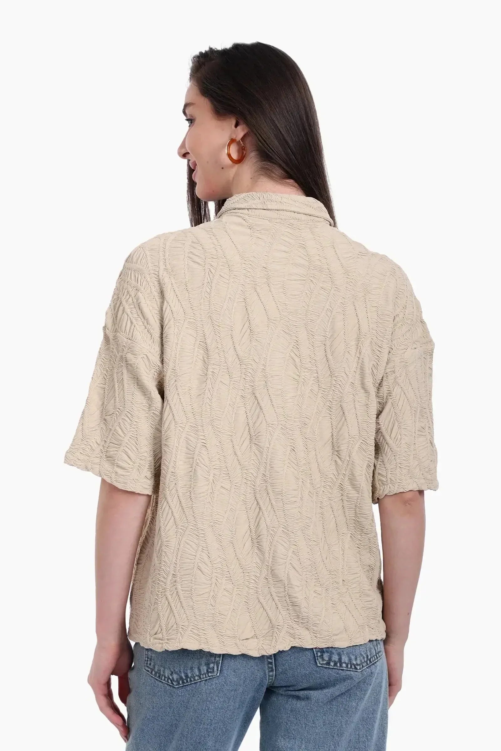 Carina - Woven Jacquard Beach Shirt 3